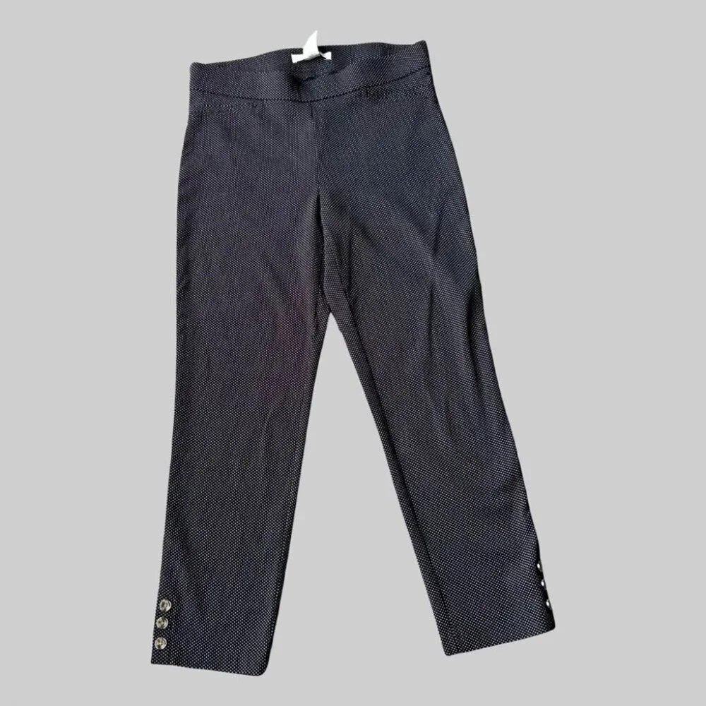 89th  & Madison Polka Dots Textured Cropped Pants